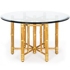 Vintage Set Of Five Cerused Rattan Dining Chairs With Bamboo Table By Mcguire