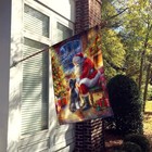 Portuguese Water Dog And Santa Claus Flag Canvas House Size Dac4147chf