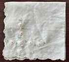 Antique Vtg Linen 6 Lot Handkerchiefs  Hankies Embroidery Cutwork Lace Edge - Ex