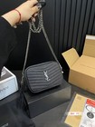 Saint Laurent Classic Black And Silver Crossbody Camera Bag