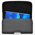 Black Horizontal Leather Cover Clip Side Holster Case Pouch For Motorola Nexus 6