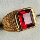 Natural Garnet Ring 14k Solid Yellow Gold Men Ring Men s Jewelry Handmade Ring