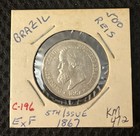 1867 Brazil 500 Reis Exfine  917 Silver Coin 5th Issue Km472 Bust Type  mm00268 