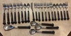 24 Piece Denby Regency Cutlery Set Blue Glass Ceramic Silverware Vintage-unique