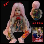 Thai Amulet Luk Thep Fox Pink Fantasy 22  Full Tattoo Help Wealth Luckyby Aj Kom