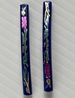 Vintage Set-2 Abalone Gold-flake Inlay Hair Barrettes Clips France Floral 2 5   