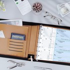 Zippered 7-ring Business Checkbook Binder Pu Leather 600 Checks Organizer Brown