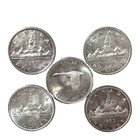 Canada Lot Of 5  1957  59  63  65  1967   1 Voyageur Canoe   Goose Silver Coins