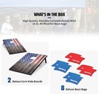 Cornhole Game Set 2x3 Portable Bean Bag Toss With Usa Flag Or Wood Design