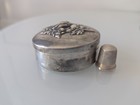 Antique Vintage Victorian Style Sterling Silver Sewing Box   Thimble