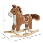 Kids Plush Rocking Horse Ride On Toy W  Sounds Moving Mouth Tail Wooden Rockers