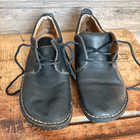 Black Leather Oxford Moccasin Shoes Antique Style Stitching Theater 1800s 1900s