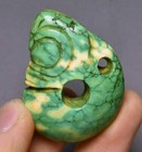 4cm Old Chinese Liao Dynasty Hongshan Culture Turquoise Dragon Beast Gou Pendant