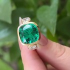 Art Deco Antique 4 10 Ct Natural Emerald Vintage Wedding Ring 14k Yellow Gold Fn