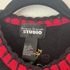 Vtg Designers Originals Studio Christmas Cardigan L Bear Ski Appliqu   Embroidery