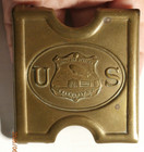 U s  Naval Air Station Lakehust Zeppelin Over Hanger Marines Belt Buckle