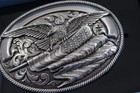Nocona  Bald Eagle With American Flag Belt Buckle  37034