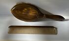 2 Pc Vintage Child s Girls Doll 5 5    Hair Brush 4 5    Comb Vanity Set Brass Tone