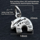 3d 925 Sterling Silver Native American Indian Bear Charm Pendant Navajo Vintage