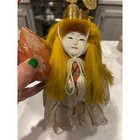 Vintage Japanese Noh Doll Hair Crown Kimono Dancer Renjishi Traditional Craft