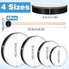 4 Pack Hand Drum Set  6-12 Inch Wood Frame Percussion Instruments With Sticks   