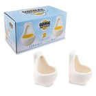 Urinal 1-ounce Sculpted Ceramic Shot Glasses   Set Of 2