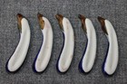 Set Of 5 Porcelain Hashioki Chopstick Rests Japanese Eggplant  2 5  Long Euc