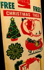 Coca Cola Stickers  very Old Mid 1960   Christmas Rare 3    X 6        see Details 