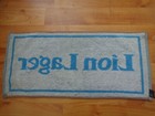 Vintage Lion Lager Bar Towel Pub Beer Mat Breweriana