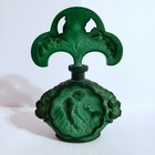 Rare Antique Malachite Glass Czech Bohemian Perfume Bottle Iridescent Finish