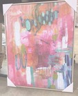 24  X 30  Colorful Collage By Amira Rahim Framed Wall Canvas -