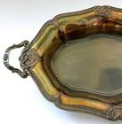 Antique French Silver Plated Tray 19th C Louis Napoleon Iii Style Handles  15  