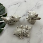 Vintage Ceramic Kitten Figurine Trio White Gray Set Of 3 Cats Fluffy Cute