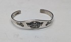 Vintage Harley Davidson Cuff Bracelet 925 Sterling With Eagle And Motorcycles 
