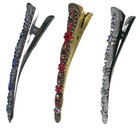 Crystal Duckbill Beakclips Narrow Ushape Underclip Thick Or Thin Hair Nm86110-3u