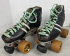 Vintage Black Leather Roller Skates Sure Grip Invader 3   Size 5   Nitro Wheels