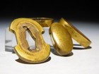 Sentoku Brass Aikuchi Koshirae Fittings Set  Edo Original Tsuba Antique
