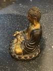 Heavy 7 Lb Chinese Bronze Buddha Statue Parcel Gilt Patina Lotus 10    Vintage