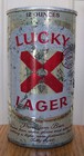 Lucky Lager  bug  Fan Tab Top Beer Can General Salt Lake City Ut 12 Oz Flat Cone