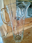Vintage Cut Glass Martini Pitcher Mid-century Modern Atomic Starburst Cocktail