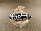 Tibetan Old Agate Dzi Beads Amulet Pendant Bracelet Ancient 9 Eyes Gzi Bead C9