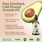 Organic Cold-pressed Avocado Oil 100  Pure Skin Hair Face Nails Moisturizer