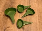 Vintage Mid Century Foley Avocado Green Plastic Measuring Cups Set Of 4