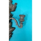 Vintage Cast Iron 2 Arm Wall Sconce Figural Architectural Salvage Decor