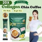 Fitgum 20x Collagen Chia Coffee - 11 In 1 Shape Coffee Mix- Old Packaging