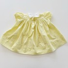 Vintage Handmade Baby Girls  Smocked Woven Dress   Yellow   Lace
