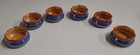 Noritake Japan Lusterware Blue Peach Salt Dip Cellar Set Of 6 In Original Box