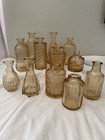 12 Amber Glass Vintage Bud Vases