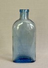 Rare Antique Embossed Sawyer s Crystal Bluing Bottle - Peacock Blue Glass