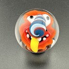 Contemporary Handmade Art Glass Marble 1 11  Colorful Monster Mib Swirl Nose